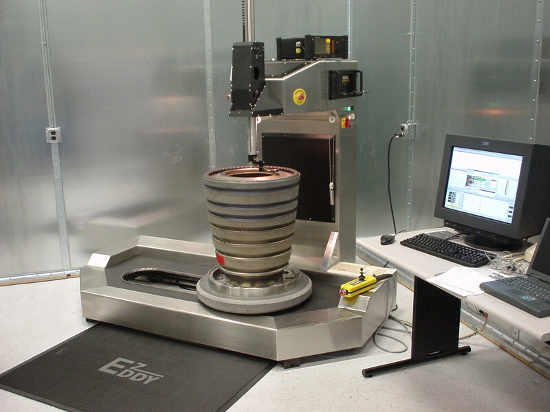 Eddy-current inspection system for jet engine parts