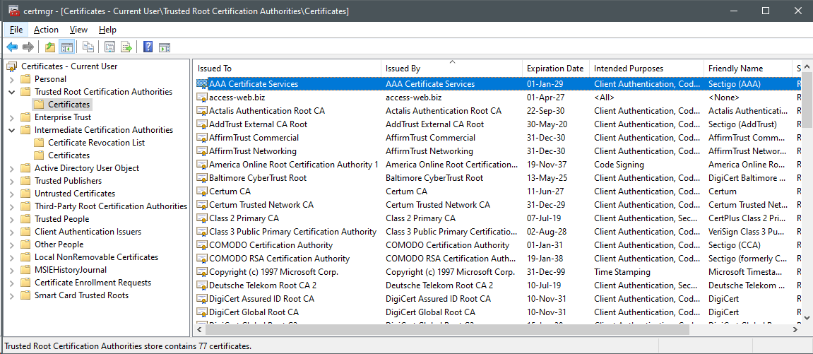 Window Certificate Manager